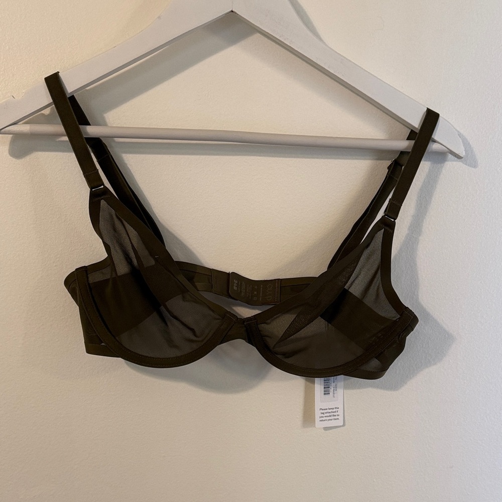 CUUP Sheer Olive Green Underwire Bra